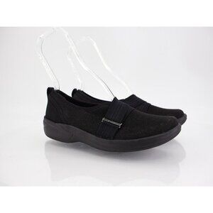 Bzees Women's Niche Slip On Sz 8.5 Sport Flat Shoe Sneaker Black Fabric Stretch